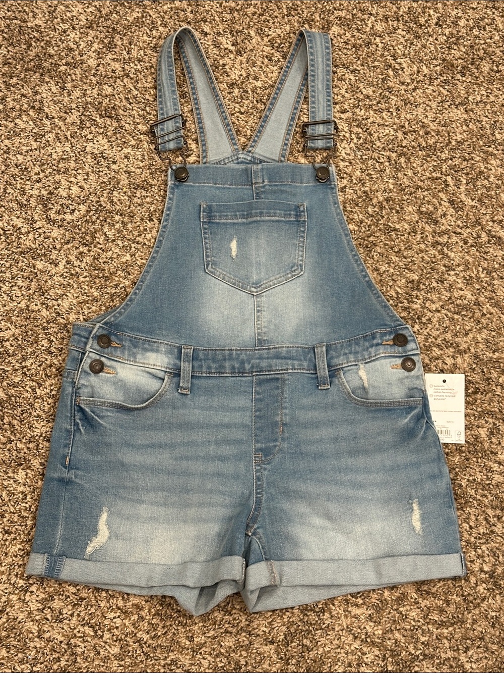 SO Kids Light Blue Denim Short Overalls